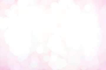 Blured bright background from shining bokeh circles in defocus. Pink colored.