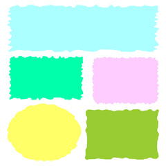 Paper for notes, reminders, text, or messages. Set of colored paper leaves. Vector - Vector