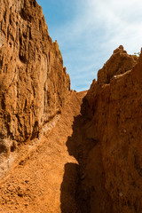 Colorful rock formations in Fairy tale canyon, Kyrgyzstan