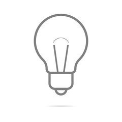 Light bulb icon. Flat design, contour illustration. Vector. - Vector