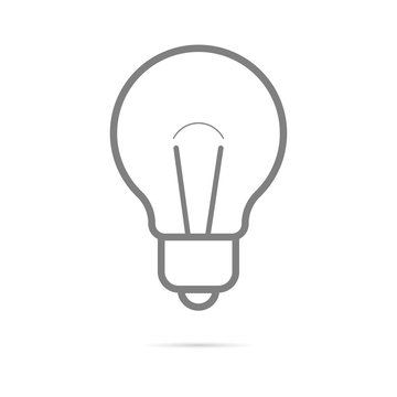 Light bulb icon. Flat design, contour illustration. Vector. - Vector