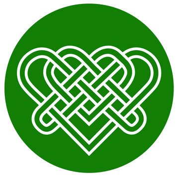 celtic knot heart in green circle