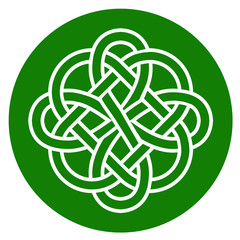 celtic knot in green circle