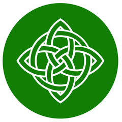 celtic knot symbol in green circle