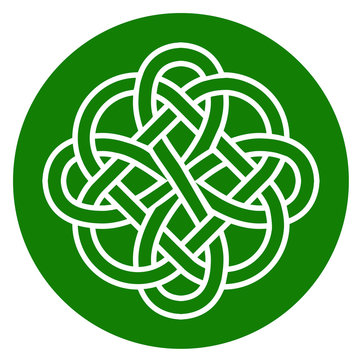 celtic knot in green circle
