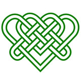 green celtic knot heart