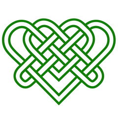 green celtic knot heart