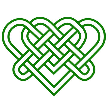 green celtic knot heart