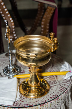 Accessories of a priest for Christian baptism 