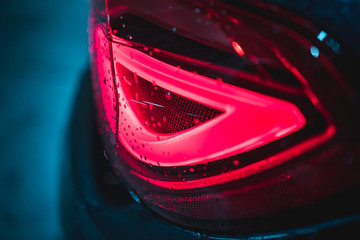 Fototapeta premium Red backlight of a sports car