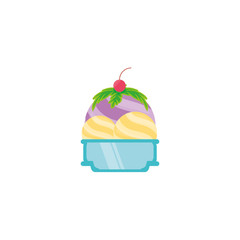 delicious ice cream in cup isolated icon
