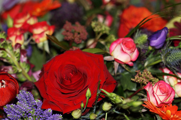Mixed big bouquet of various flowers