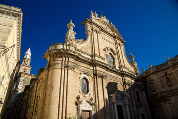Fototapeta na wymiar View of Cathedral Maria Santissima della Madia Monopoli, region Puglia, Italy