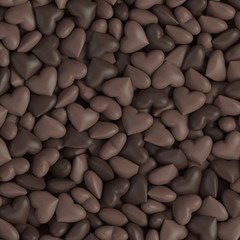 3d chocolate hearts love background