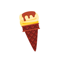 delicious ice cream in cone