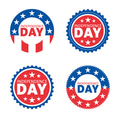 American independence day label design set