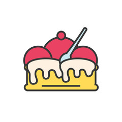 balls of ice cream in waffle with spoon