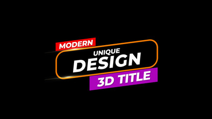 3D Rounded Stacked Title