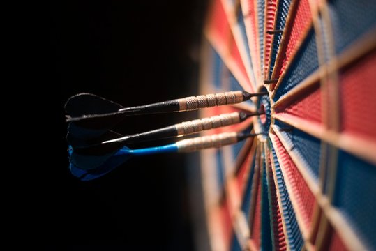 arrows in darts board. darts targer.