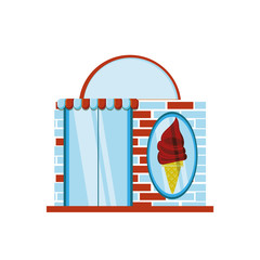 ice cream store facade with parasol