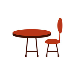 chair with table isolated icon