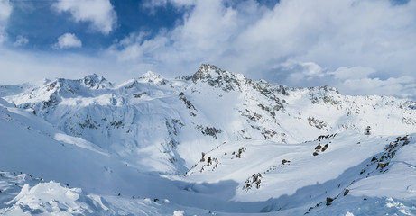 Fototapeta na wymiar Winter Alpen Panorama in Österreich