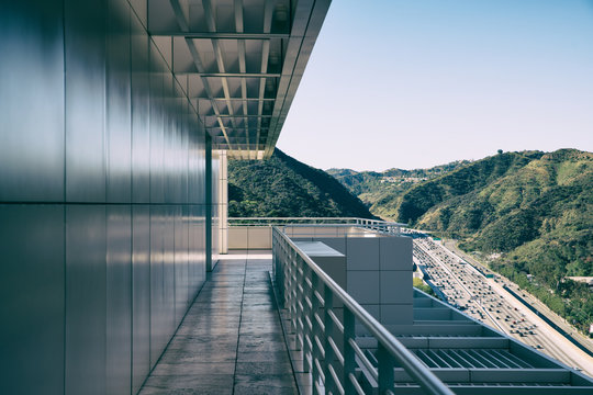 Balcony overlooking a highway