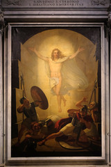 Altarpiece depicting Resurrection of Christ, work by Michele Ridolfi in Cathedral of St.Martin in...