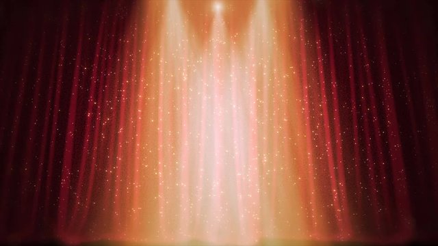 Red Curtain Shine Stars Stage