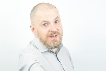 Fototapeta premium portrait of a bearded man on a light background
