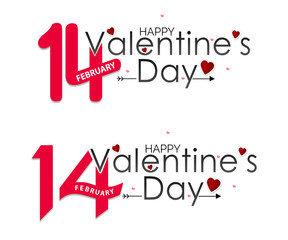 Love Hearts Art with Valentines day colorful text - Illustration