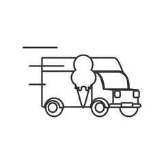 ice cream car isolated icon
