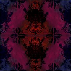 Ukrainian ethnic painting. Petrikovskaya painting. Flower composition. Stylized flowers.Seamless background. Use printed materials, signs, objects, websites, maps, posters, postcards, packaging.