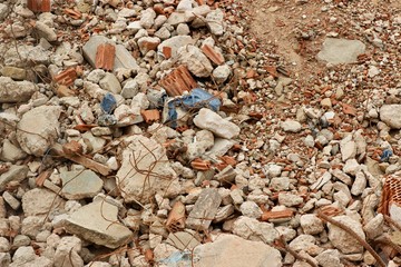 broken bricks and stones