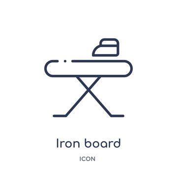 iron board icon from tools and utensils outline collection. Thin line iron board icon isolated on white background.