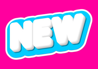 New tag, isolated sticker design template, promo poster, vector illustration