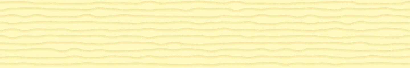Abstract horizontal banner of wavy lines with shadows in light yellow colors