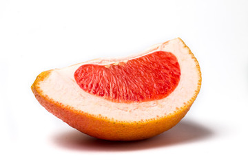 piece of pummelo on white background