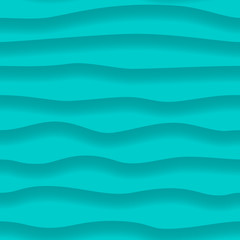 Fototapeta premium Abstract seamless pattern of wavy lines with shadows in light blue colors
