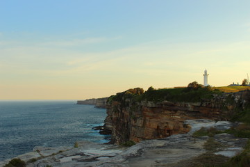 Fototapeta na wymiar Macquarie lighthouse at sunset - Sydney - Australia