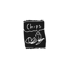 pack of chips vector draw