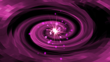 Obraz premium Bright flash in the tunnels with square particles in space, abstract 3d rendering background, computer generated