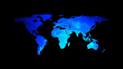 Fototapeta na wymiar Global technology world map with digital decoration, flat Earth, globe worldmap icon, 3d rendering background