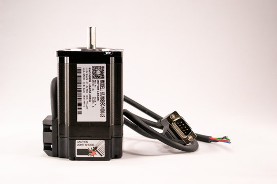 Electric stepper motor for CNC linear axis drive of 3D printer with optical encoder