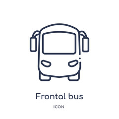 Obraz premium frontal bus icon from transport outline collection. Thin line frontal bus icon isolated on white background.