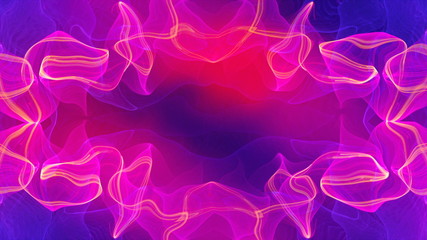 Abstract pink round waves are in space for futuristic creative, 3d rendering computer generating background