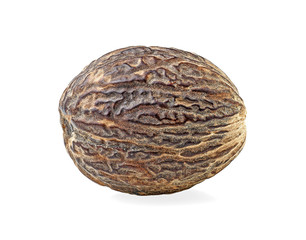 Fototapeta premium One nutmeg isolated on a white background