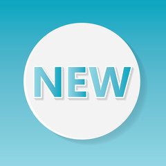 new word on a sticker- vector illustration