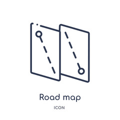 road map icon from travel outline collection. Thin line road map icon isolated on white background.