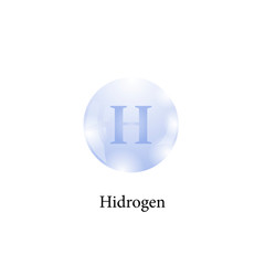 Molecule of Hidrogen Isolated on White Background. Chemical Element of the Periodic Table.